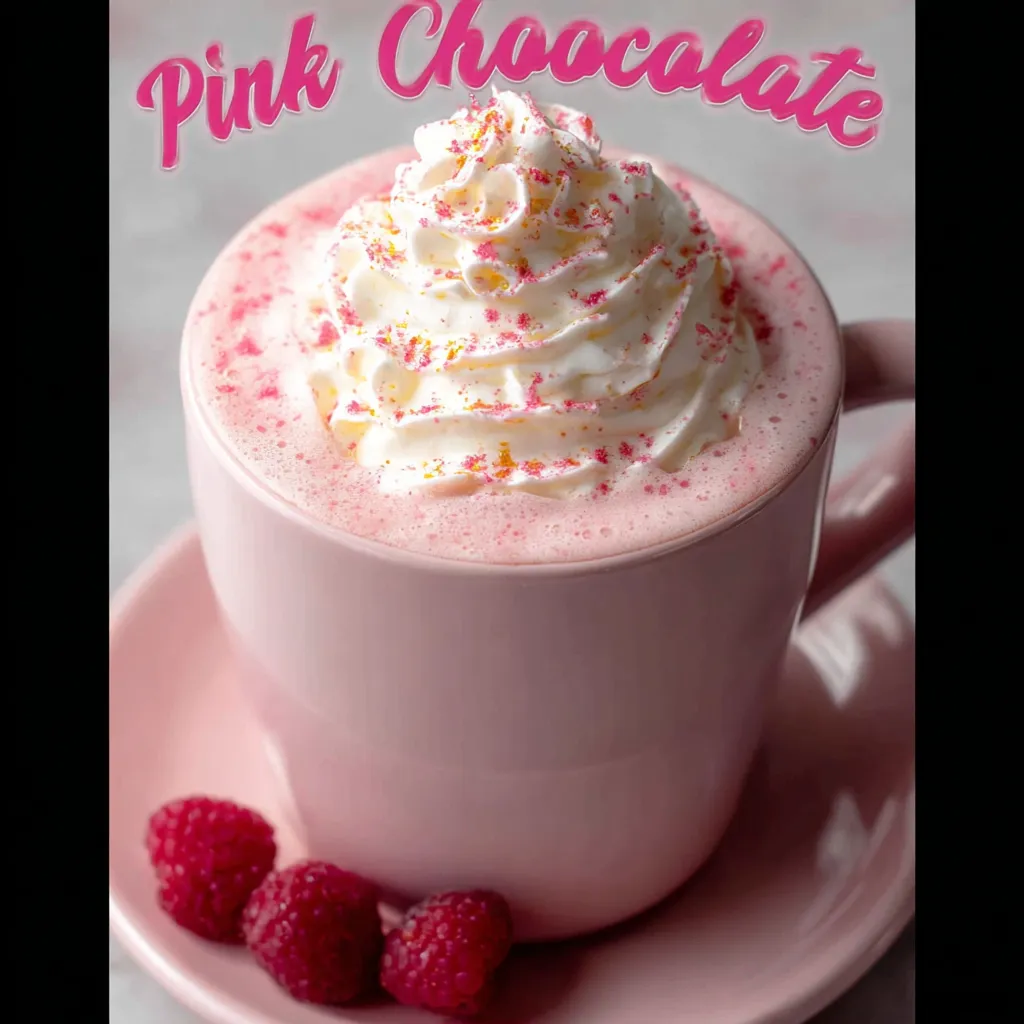 Pink Hot Chocolate: Creamy White Chocolate Raspberry Dream with Whipped Cream - secondary view